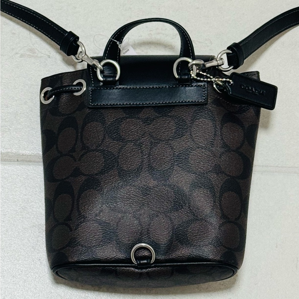 Coach Black and Brown Signature Amelia Backpack - Picture 2 of 5